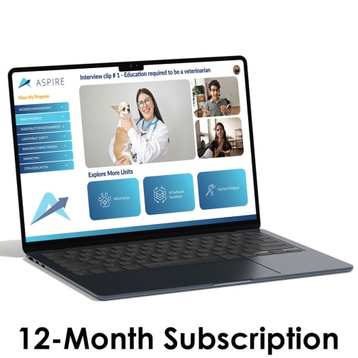 Aspire: Digital Career Exploration Video Library 12-month Subscription