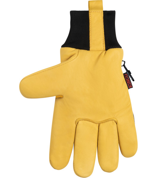 Lined Grain Deerskin Palm with Knit Wrist, Black, large