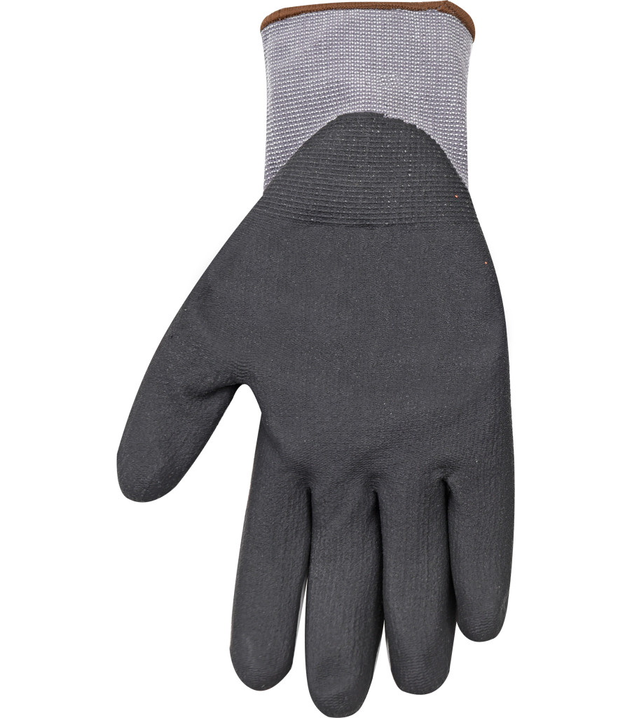 Gray Nylon-Spandex Knit Shell & CoolCoat&trade; Micro-Foam Nitrile Palm, Gray, large image number 1