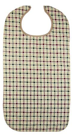 Beck's Classic Quilted Adult Bib, Autumn Beige Plaid, 18 x 34 Inch MK 1118854