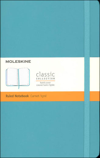 Classic Reef Blue Hardcover Large Notebook - Ruled