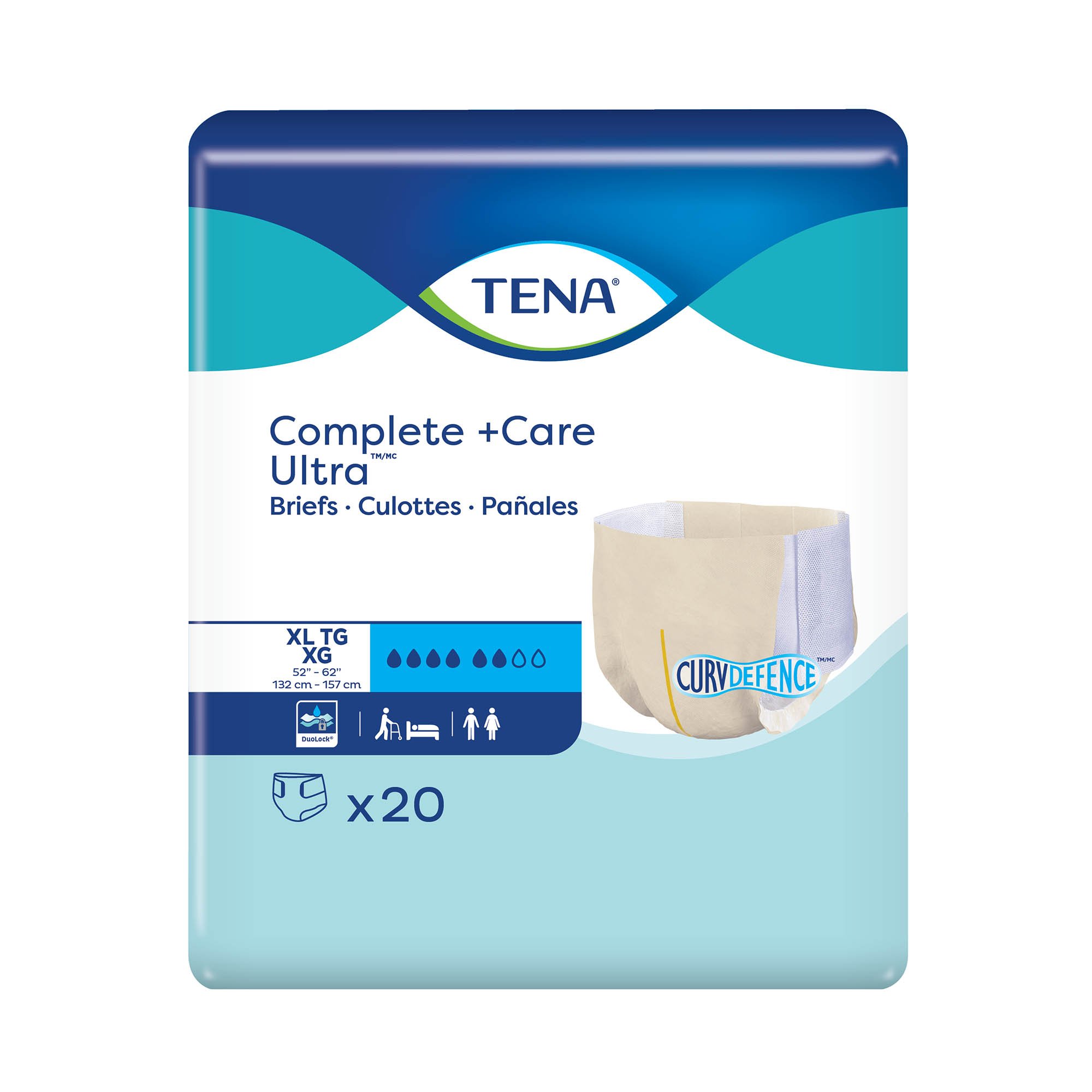 TENA Complete +Care Ultra Briefs with CurvDefence, X-Large MK 1243826