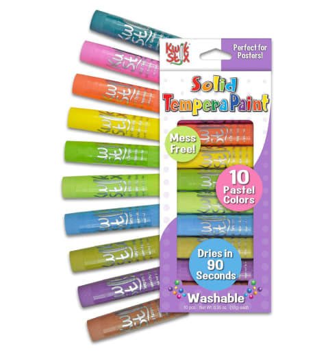 Kwik Stix Solid Tempera Paint - 10 pack Pastels