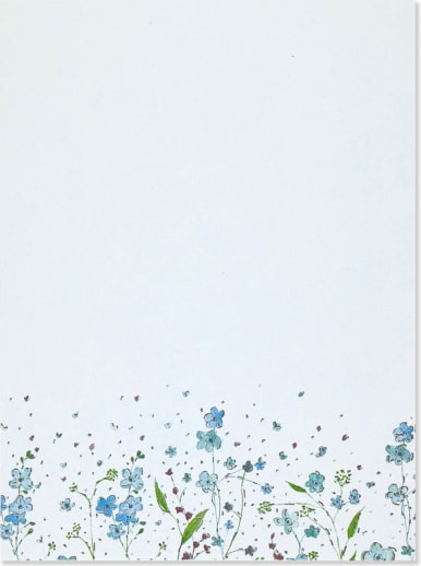 Blue Flowers Stationery Set