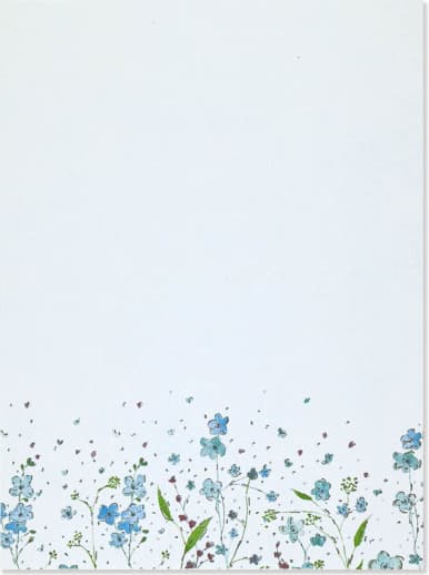 Blue Flowers Stationery Set