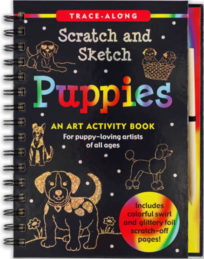 Puppies Trace-Along Scratch and Sketch Activity Book