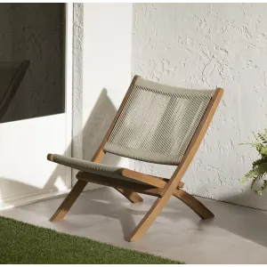 Wood and Rope Lounge Chair