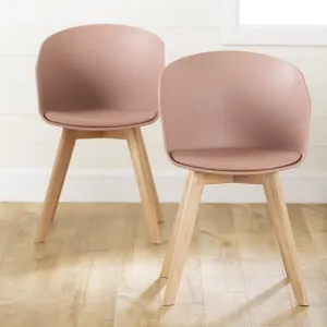 Silla para comedor con patas de madera - juego de 2