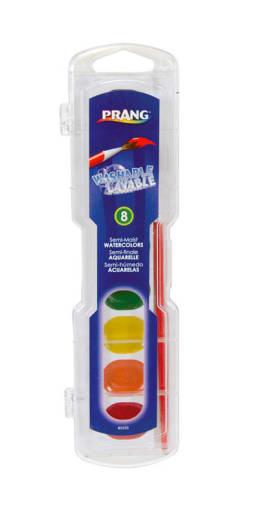 Prang Washable Watercolors: 8 Color Set with Brush
