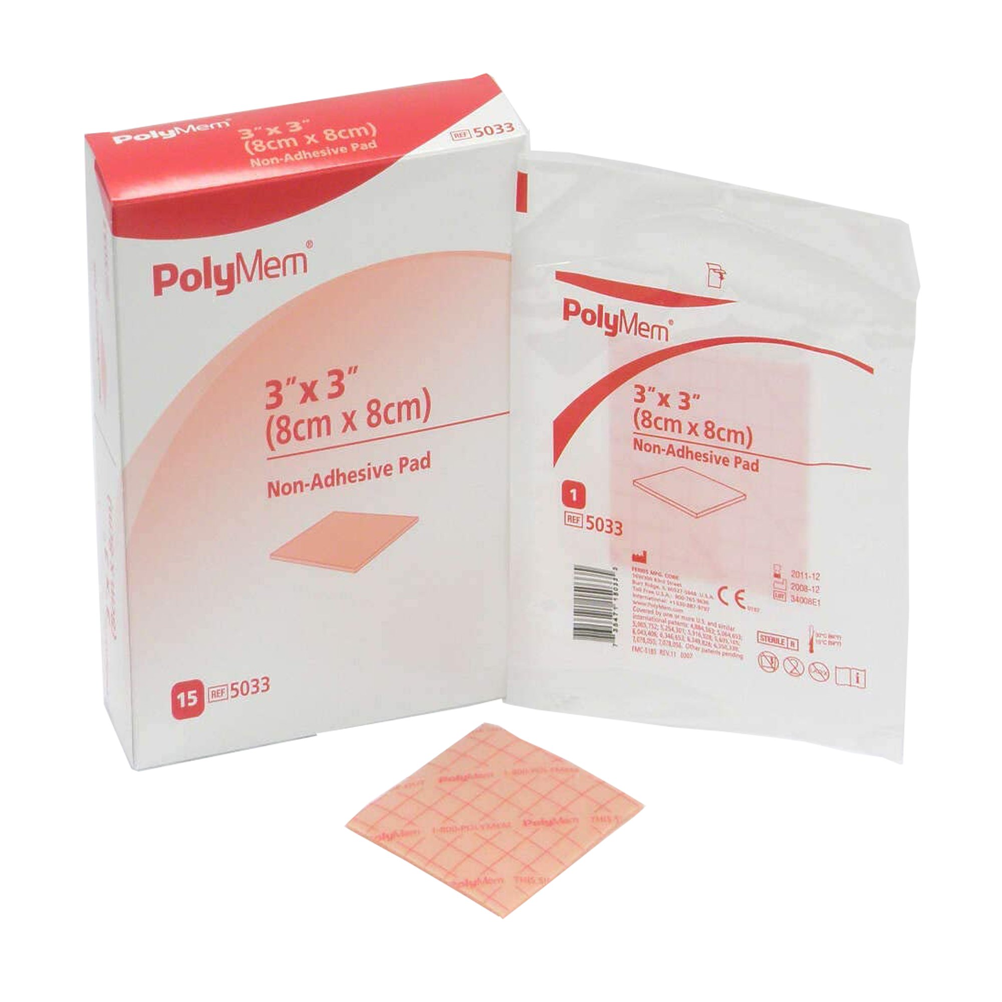 PolyMem Nonadhesive without Border Foam Dressing, 3 x 3 Inch MK 258749