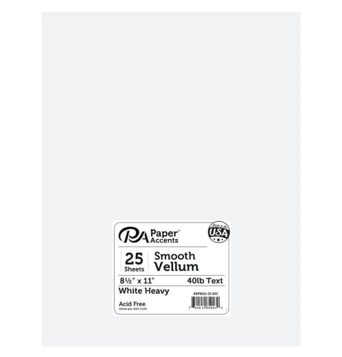 Paper Accents Vellum - White (8.5 x 11) 25 sheets