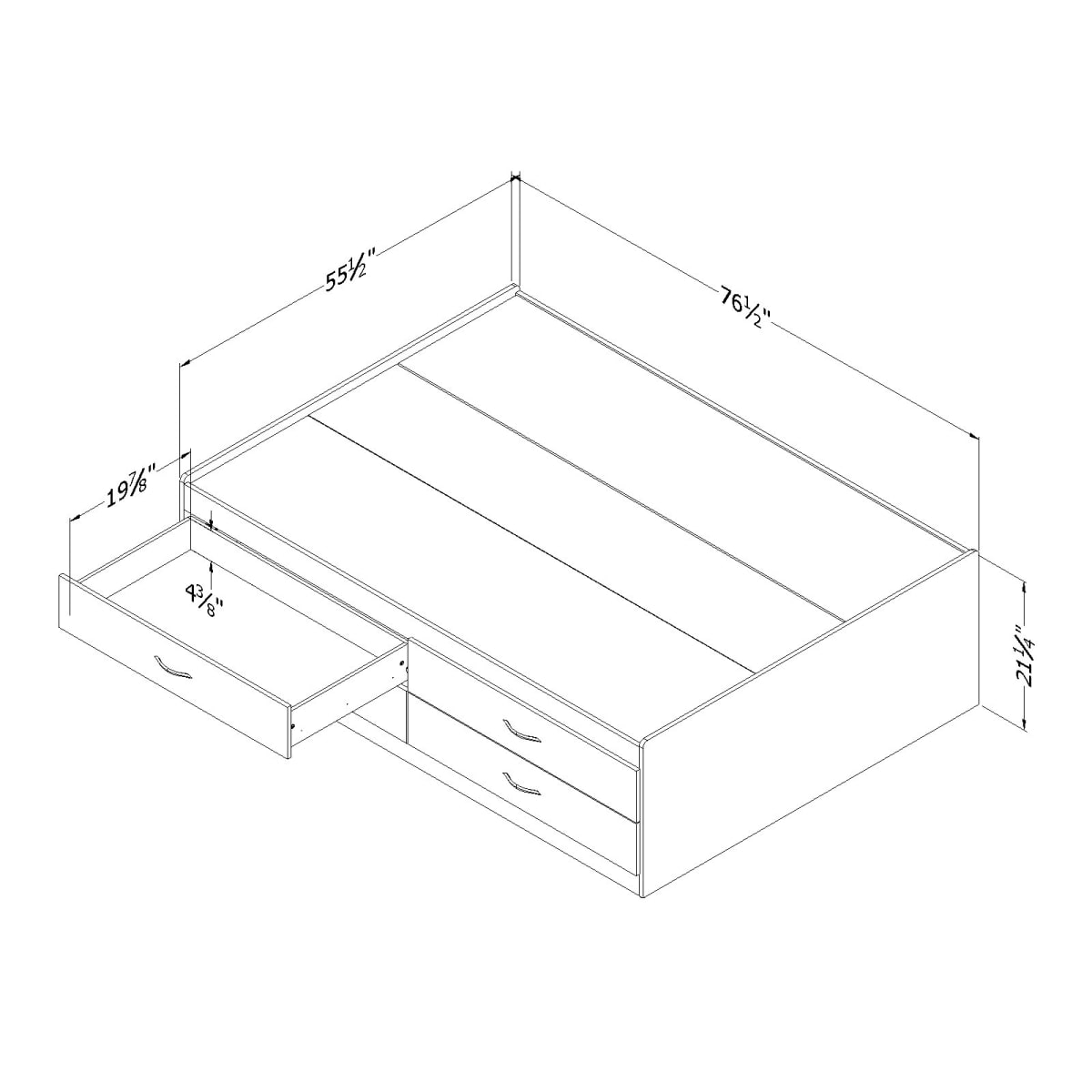 Step One Captain Platform Storage Bed with 4 Drawers Bed Kids