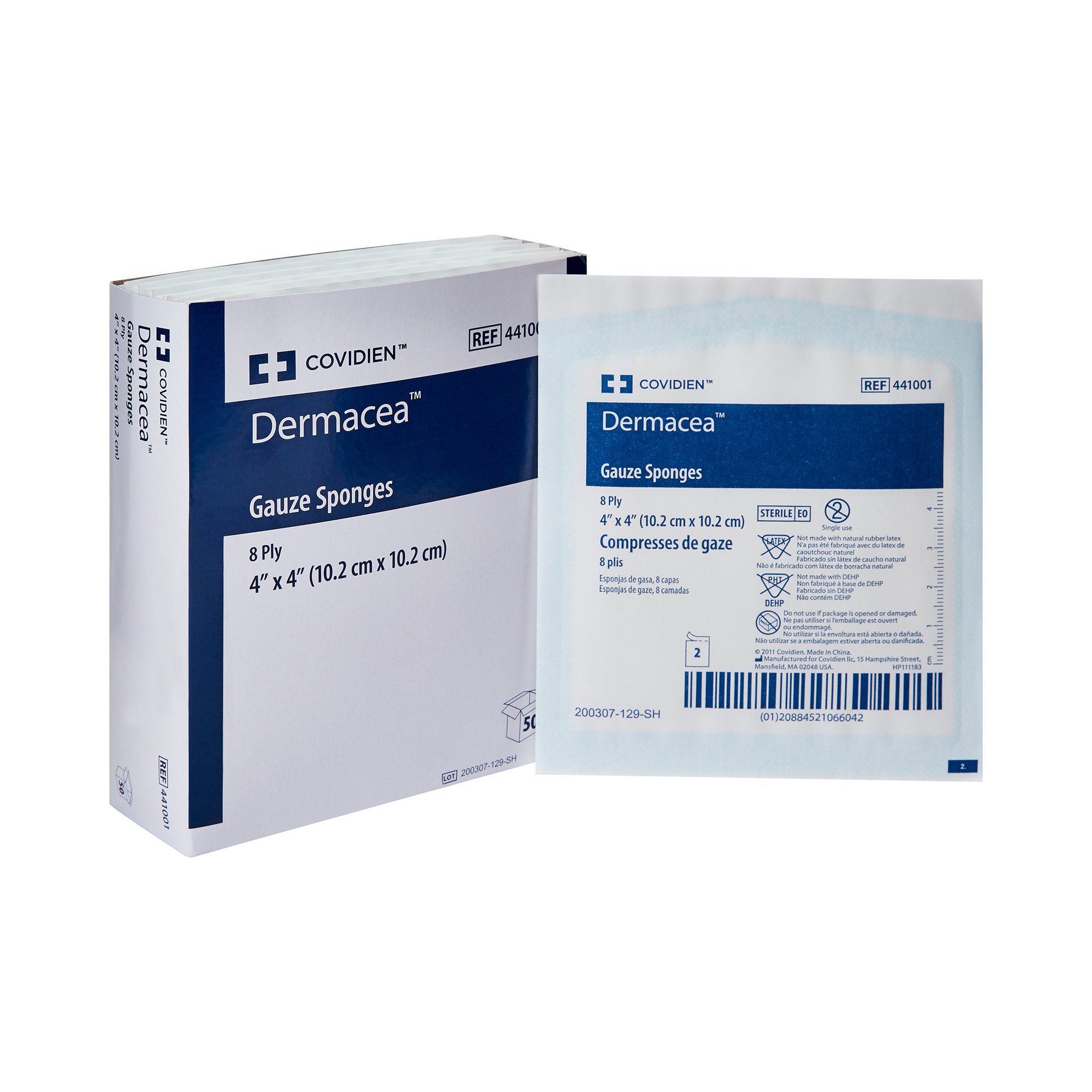 Dermacea Sterile Gauze Sponge, 4 x 4 Inch, Eight-Ply MK 742150