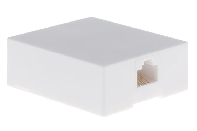 RJ45 Single Port Cat5e Surface Mount Jack White