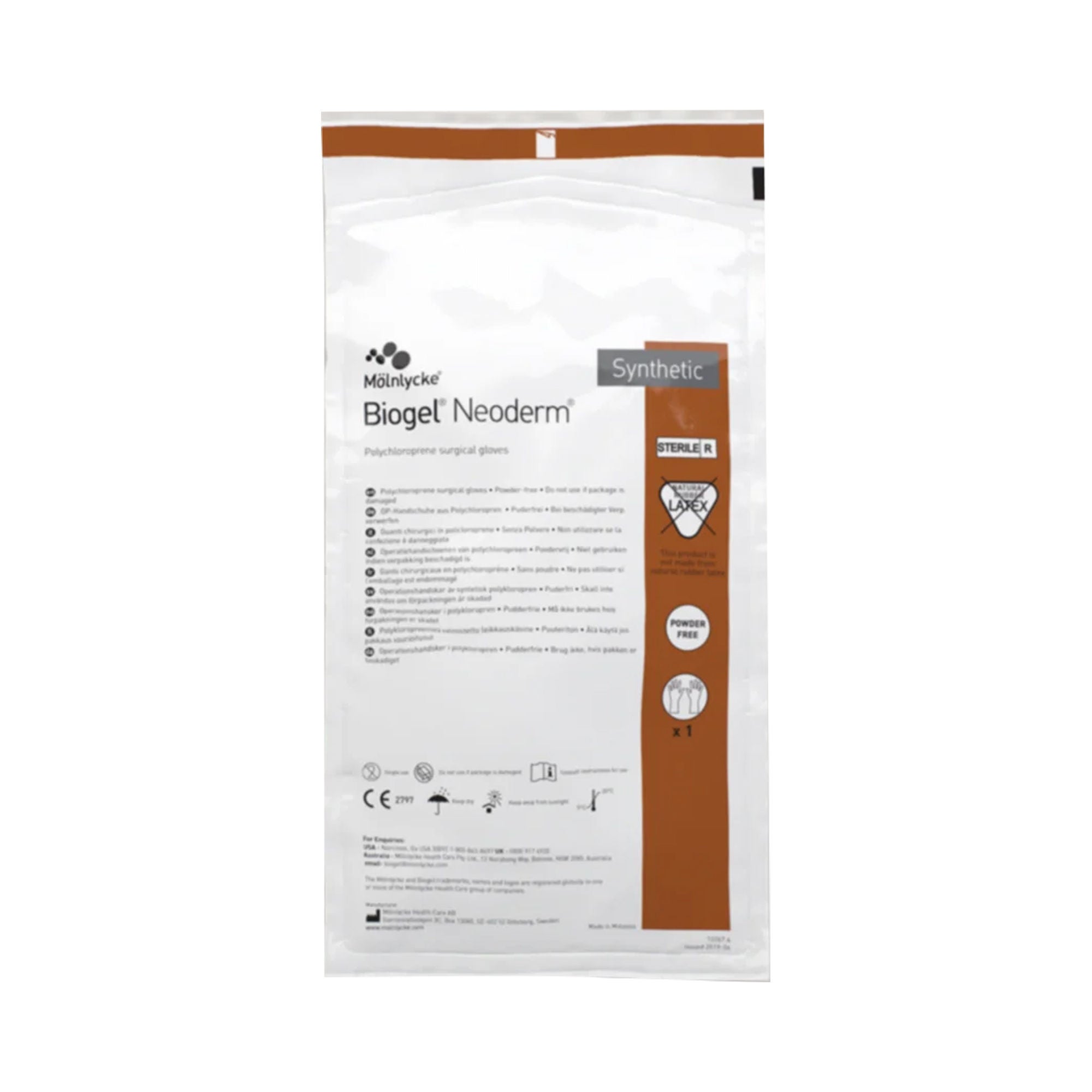 Biogel NeoDerm Polychloroprene Surgical Glove, Size 7, Light Brown MK 769344