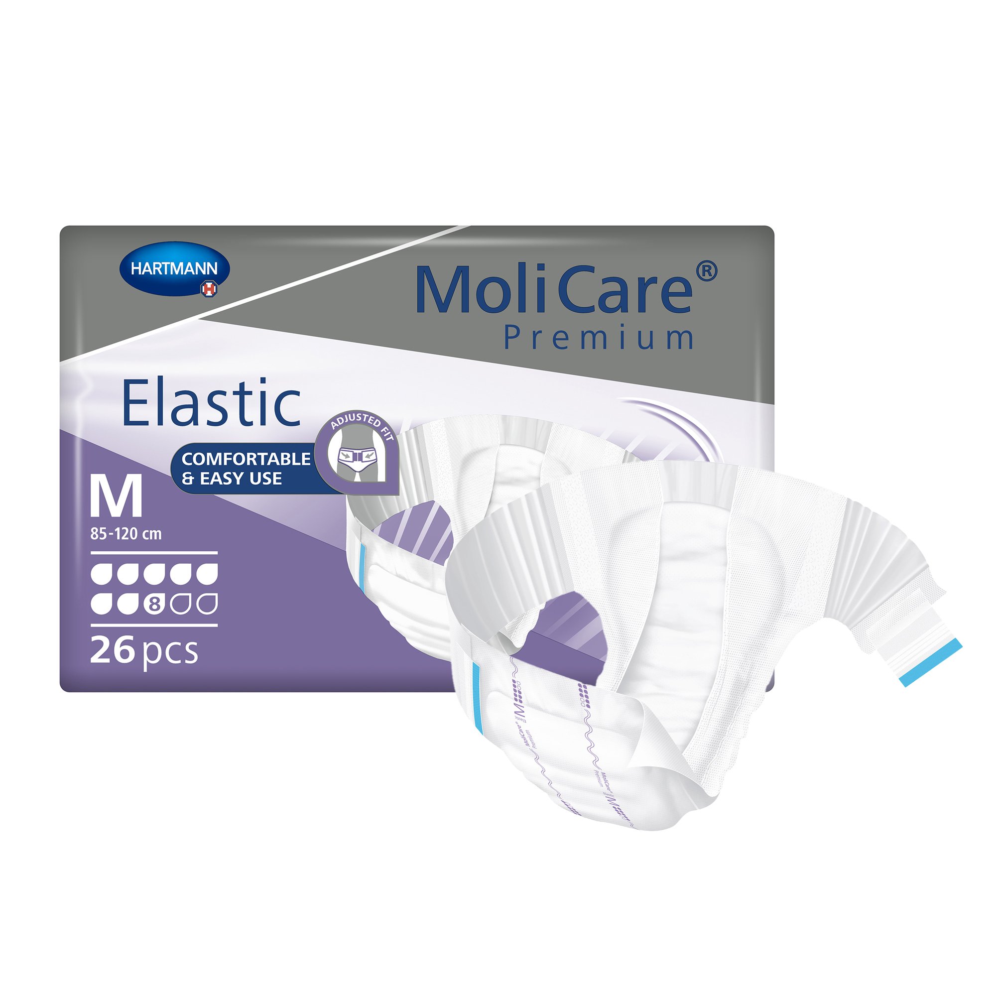 MoliCare Premium Elastic 8 Drop Absorbency Incontinence Briefs, Medium MK 1174291