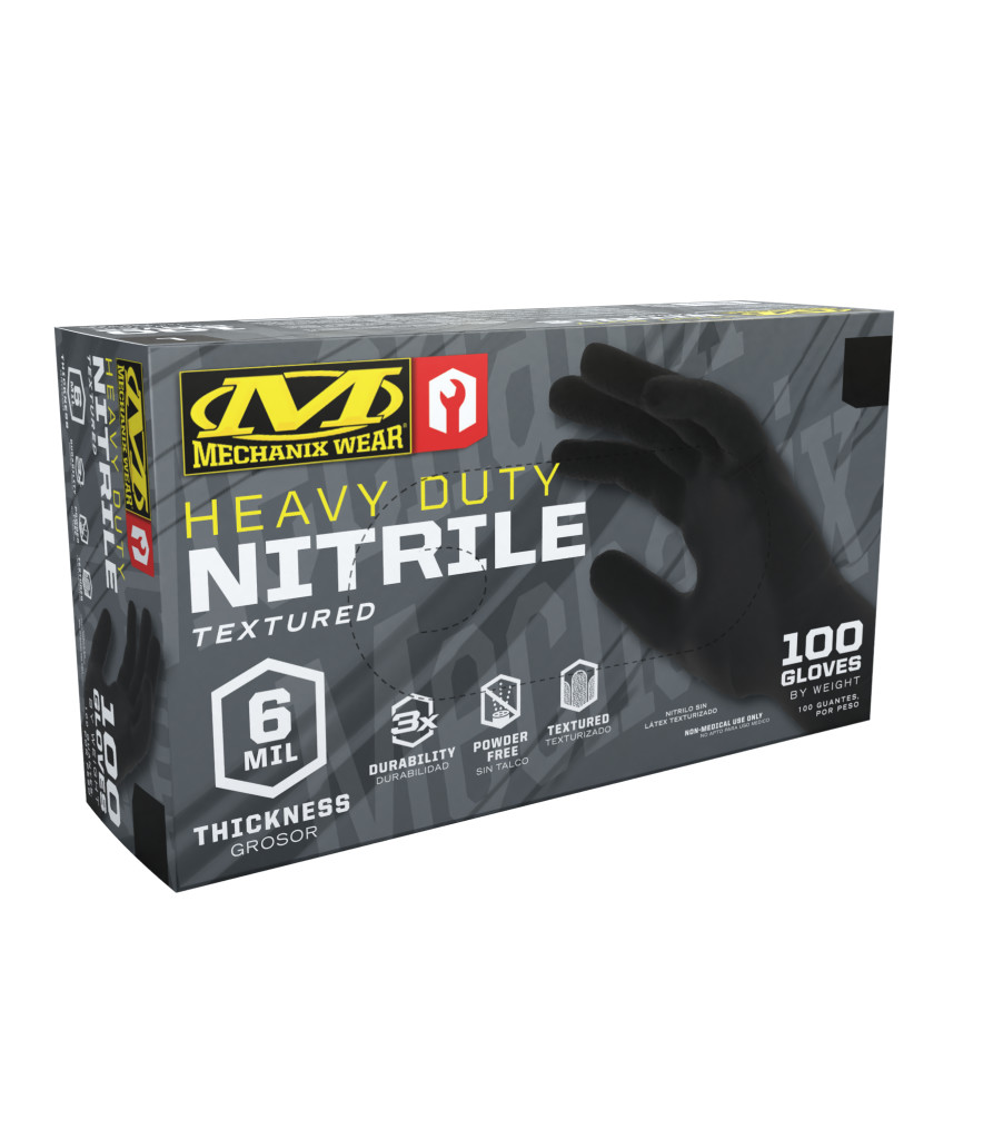 6 Mil Heavy Duty Black Nitrile Gloves (Pack of 100), Black, large image number 0