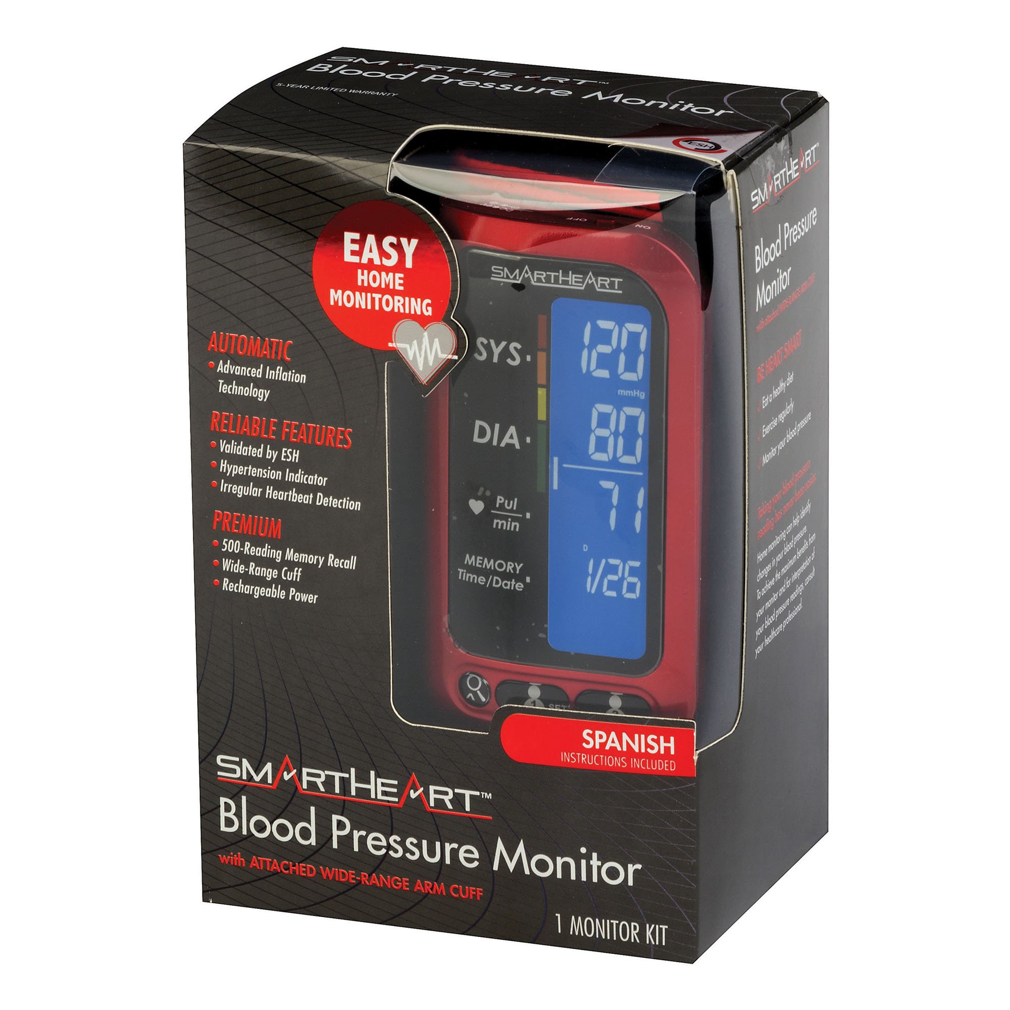 SmartHeart Arm Blood Pressure Monitor MK 1226102