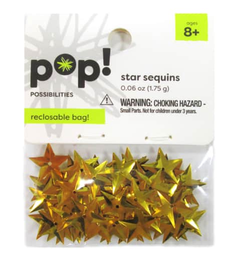 Sequin Gold Stars (16mm)