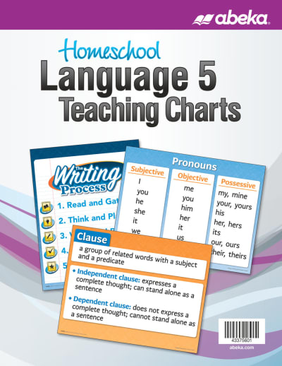 Abeka Language 5 Homeschool Teaching Charts (8.5x11") - Revised