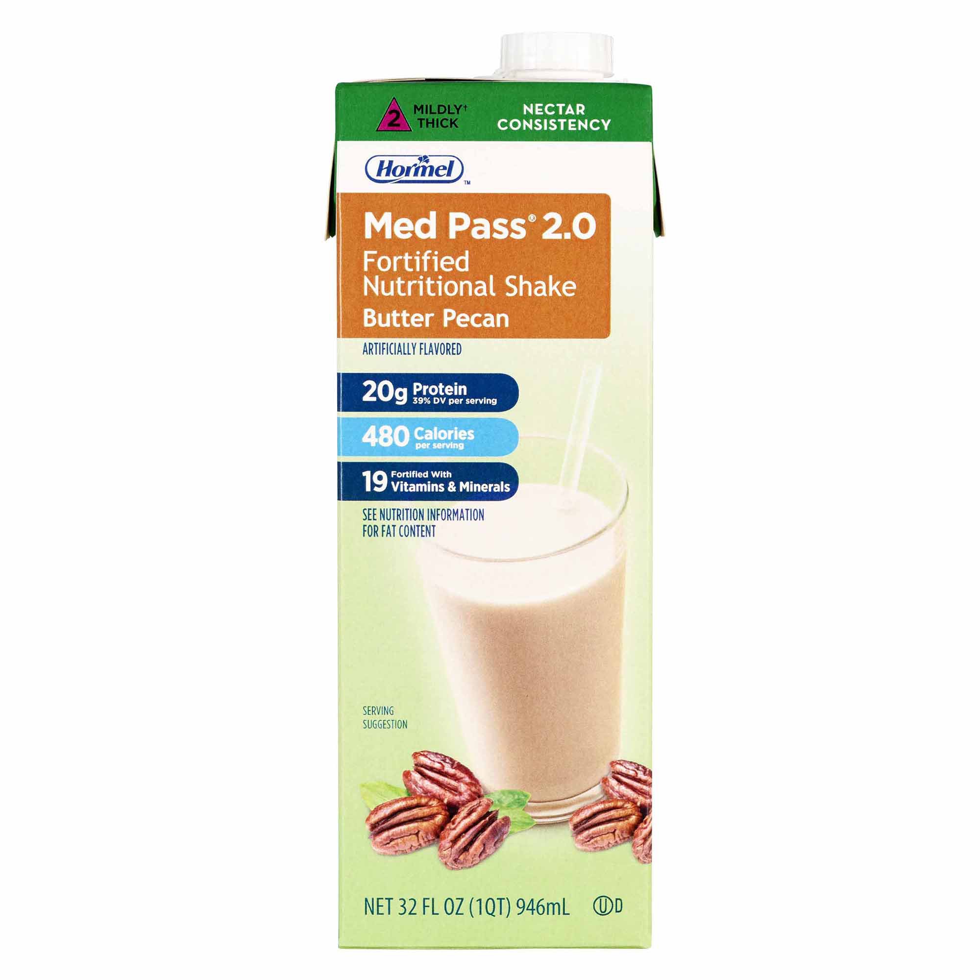 Med Pass 2.0 Butter Pecan Fortified Nutritional Shake, 32 oz. Carton MK 730088