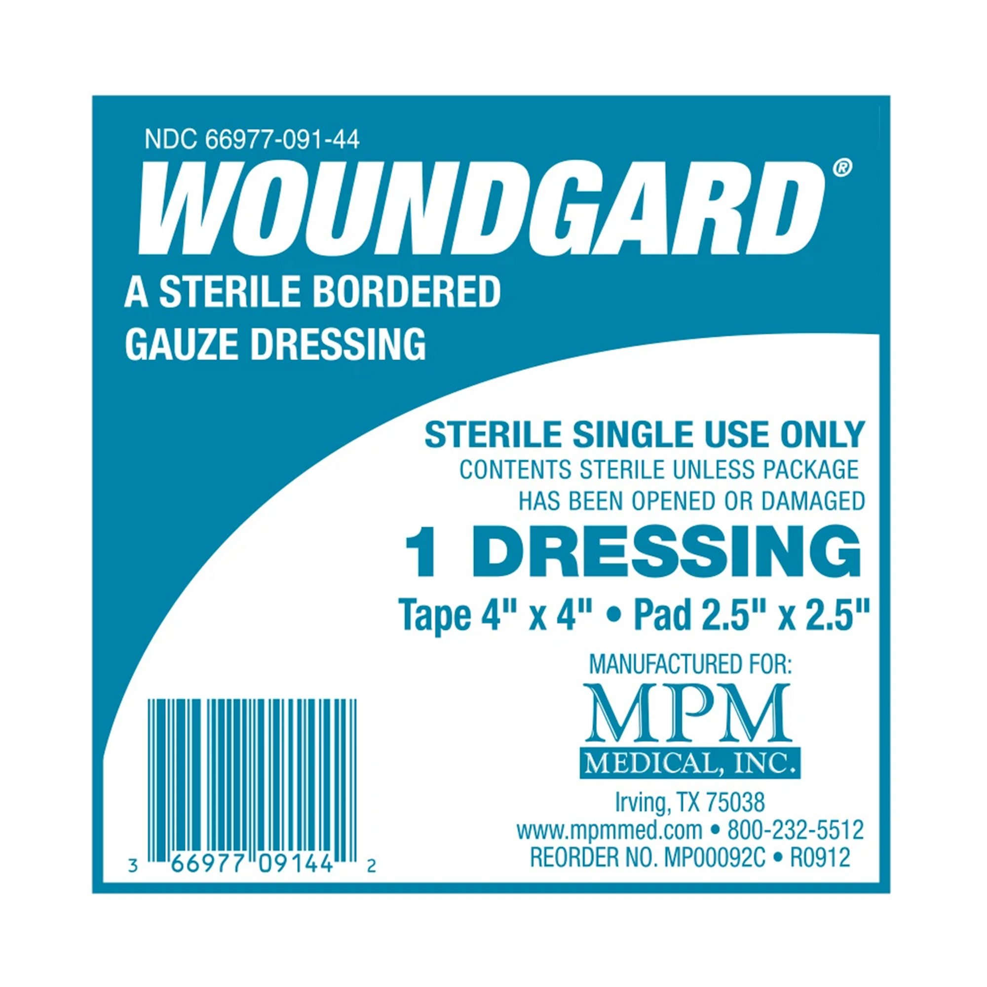 WoundGard White Adhesive Dressing, 4 x 4 Inch MK 855363