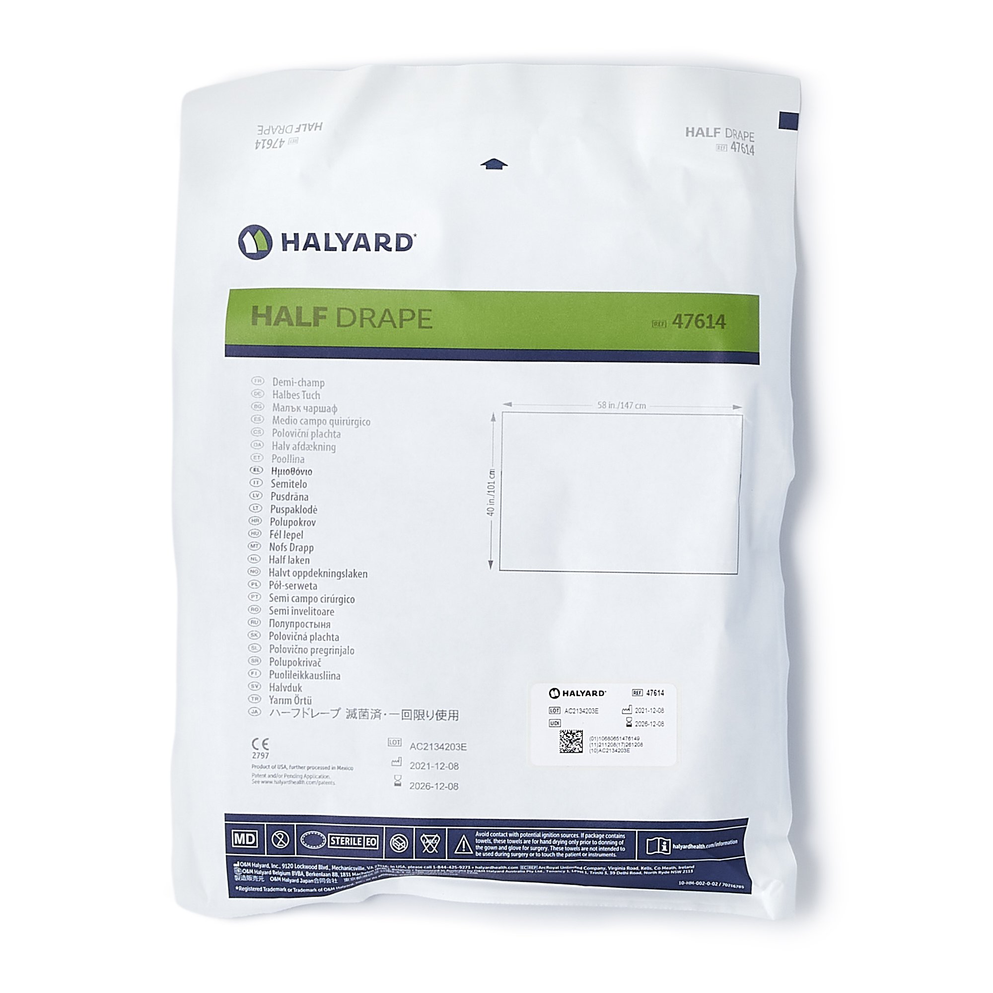 Halyard Sterile Half General Purpose Drape, 40 x 58 Inch MK 1152697
