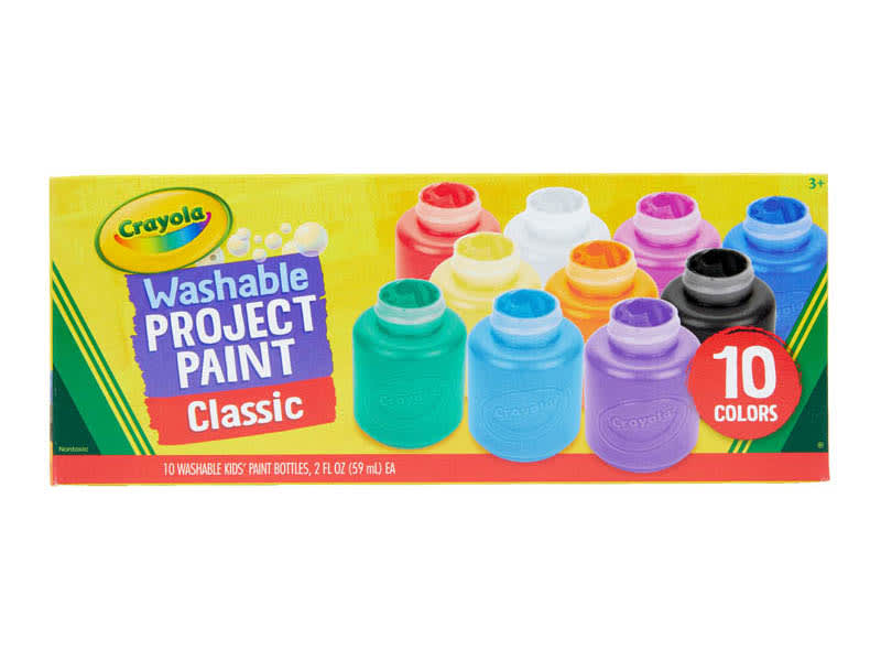 Crayola Washable Project Paint, Classic 2 oz Bottles (10 count)