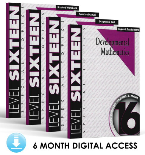 Developmental Math: Level 16 E-Book Set | Special Topics: Ratios, Percent Graphs & More (6 Month Access)