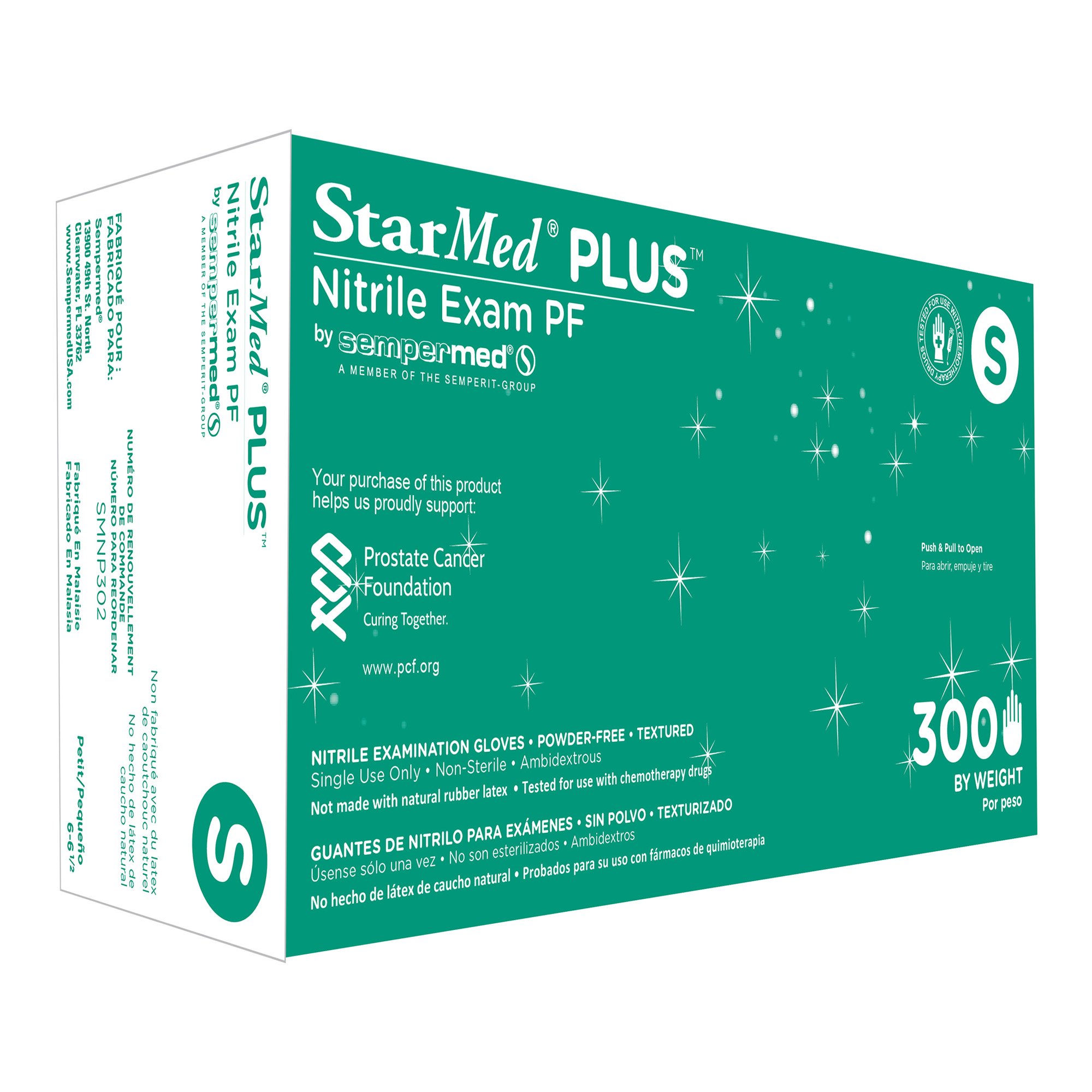 StarMed Plus Nitrile Exam Glove, Small, Blue MK 960644