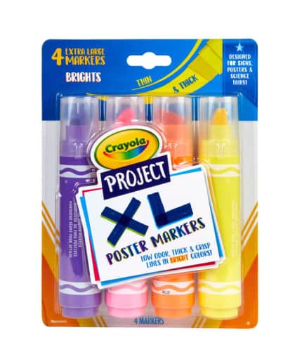 Crayola Project: XL Poster Markers - Bold & Bright (4 count)