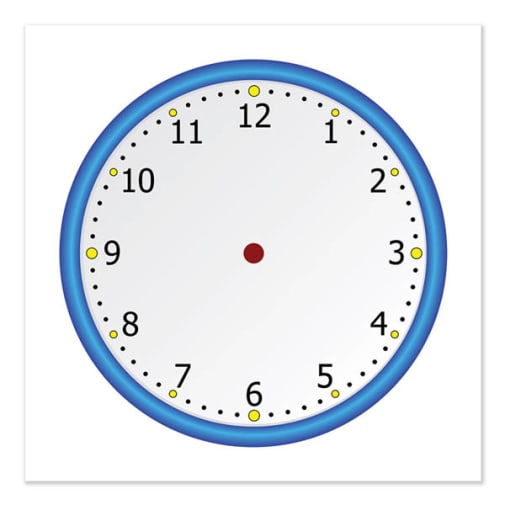 Low Tac Dry Erase Blank Clock Face Chart (24"x 24")