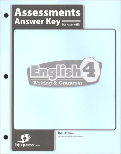 BJU Press English 4 Assessments Key 3rd Edition