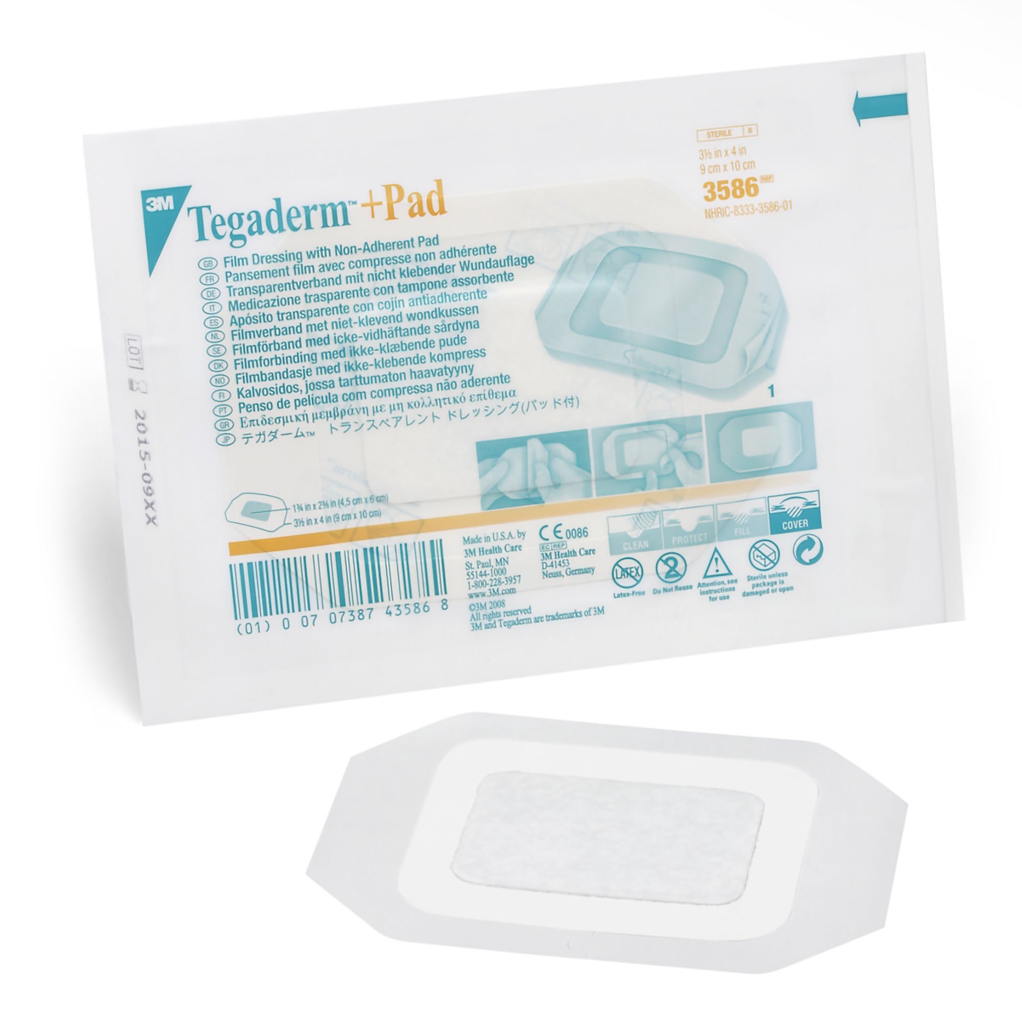 3M Tegaderm Transparent Film Dressing with Pad, 3 x 4 Inch MK 318721