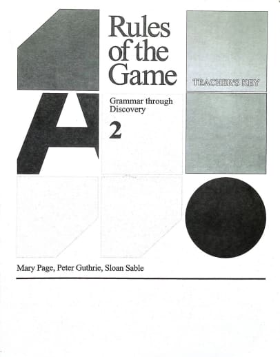 Rules of the Game Book 2 Teacher key