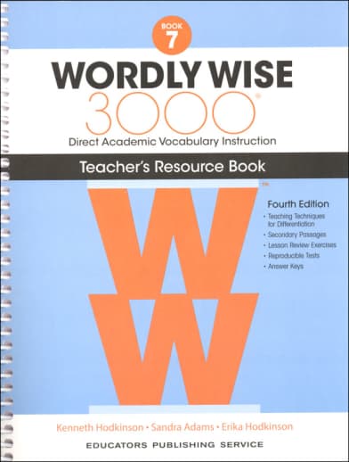 Wordly Wise 3000 Book 7 Teacher Resource Book, 4th Edition