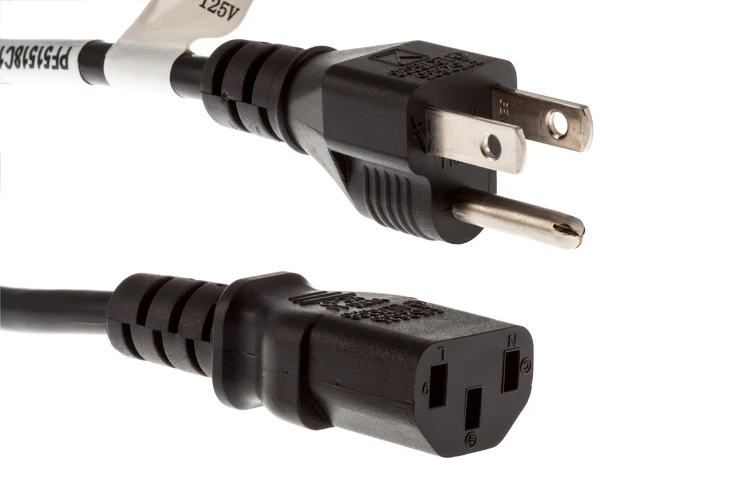 AC Power Cord, 5-15P to C13, 18 AWG, 3ft, Black AC Power Cord, 5-15P to C13, 18 AWG, 3ft, Black