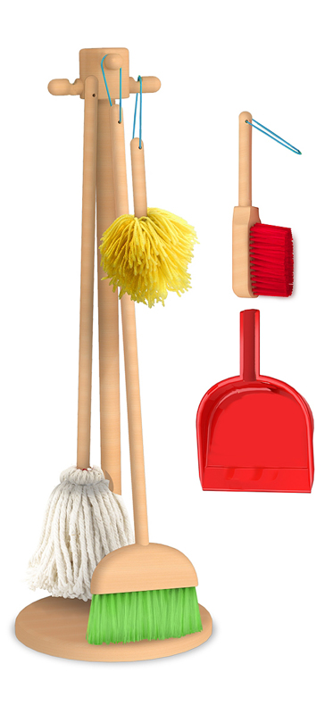 Melissa & Doug Let's Play House! Dust, Sweep & Mop 6pc Pretend Play Set