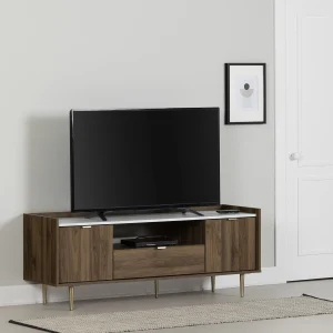 Mueble de televisión con cajones y puertas