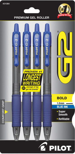 G2 1.0 Bold Pen - Blue (4 pack)