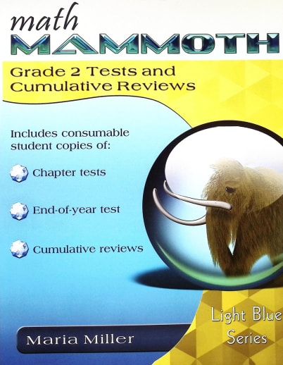 Math Mammoth Grade 2 Tests and Cumulative Reviews (2012 Edition, Black & White)