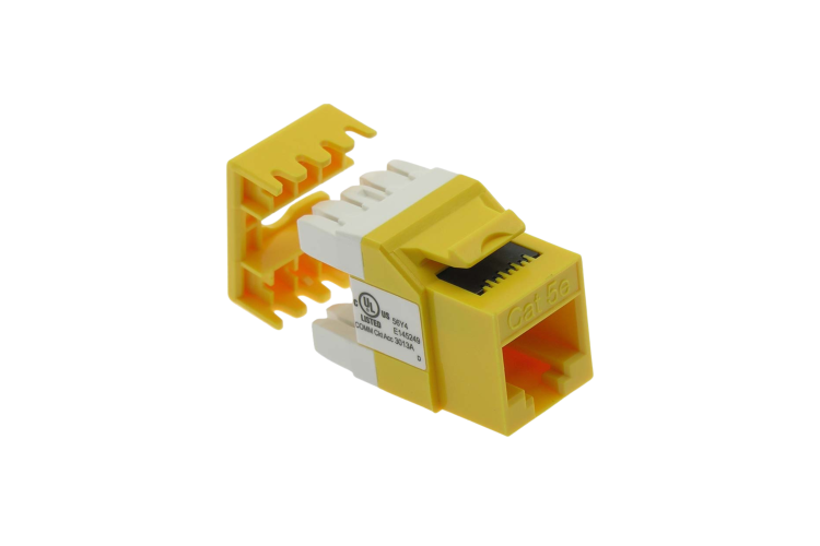 Cat5E RJ45 110 Type 180° Keystone Jack Yellow