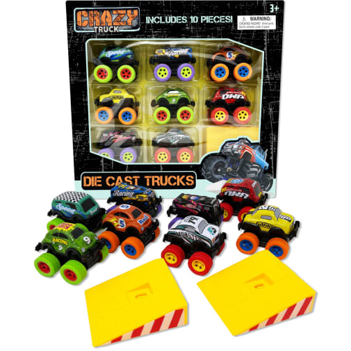 Die Cast Pull-Back Trucks (10 piece set)