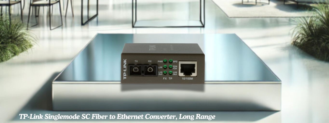 TP-Link Singlemode SC Fiber to Ethernet Converter, Long Range by cablesandkits