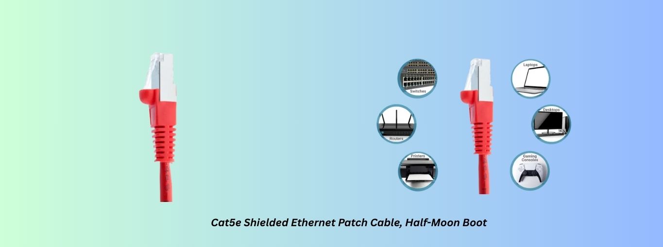 Cat5e Shielded Ethernet Patch Cable, Half-Moon Boot by cablesandkits