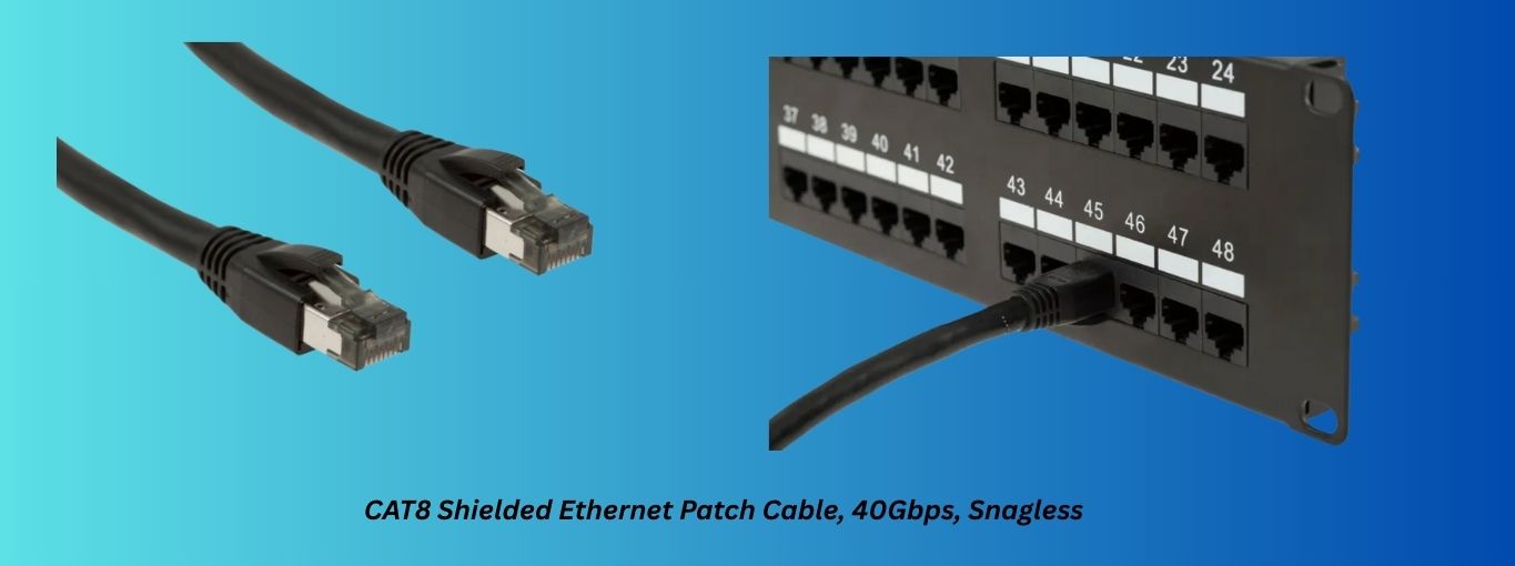 CAT8 Shielded Ethernet Patch Cable, 40Gbps, Snagless by cablesandkits