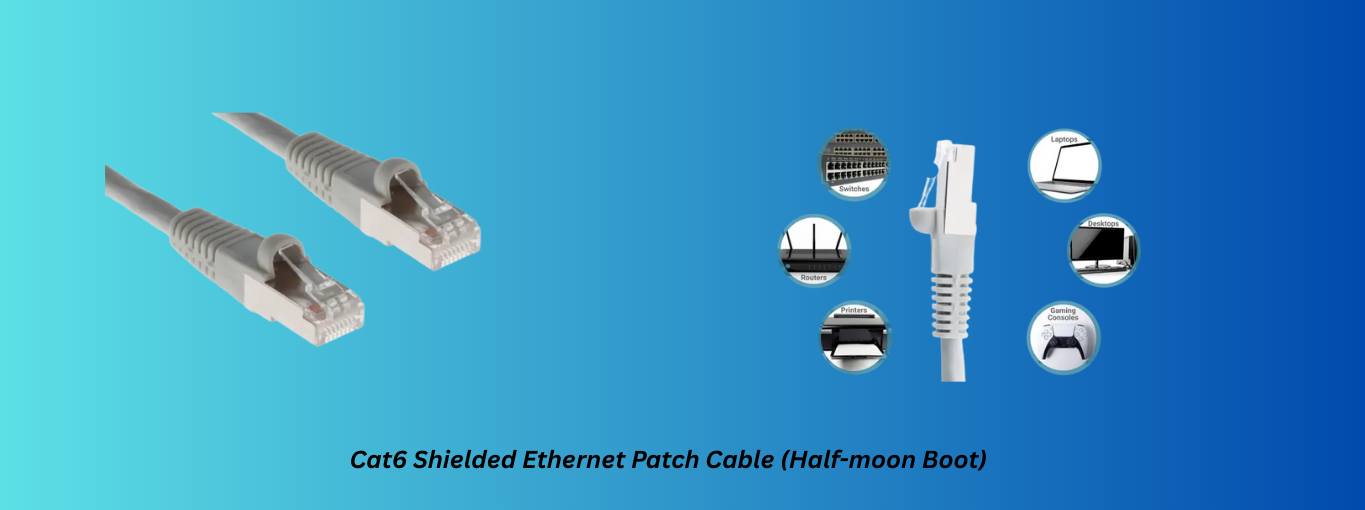 Cat6 Shielded Ethernet Patch Cable (Half-moon Boot)