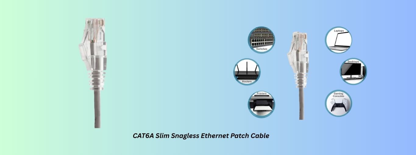 CAT6A Slim Snagless Ethernet Patch Cable by cablesandkits