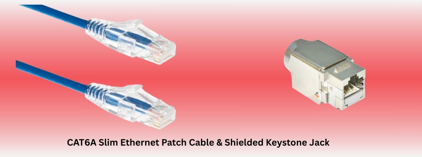 CAT6A Slim Ethernet Patch Cable & Shielded Keystone Jack by Cablesandkits
