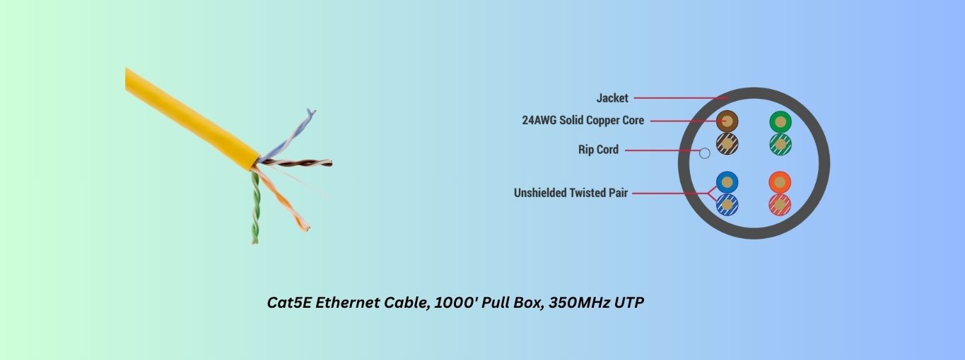 Cat5E Ethernet Cable, 1000' Pull Box, 350MHz UTP by cablesandkits
